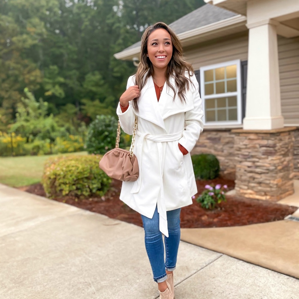 Red Dress Boutique Elegant White Trench Coat